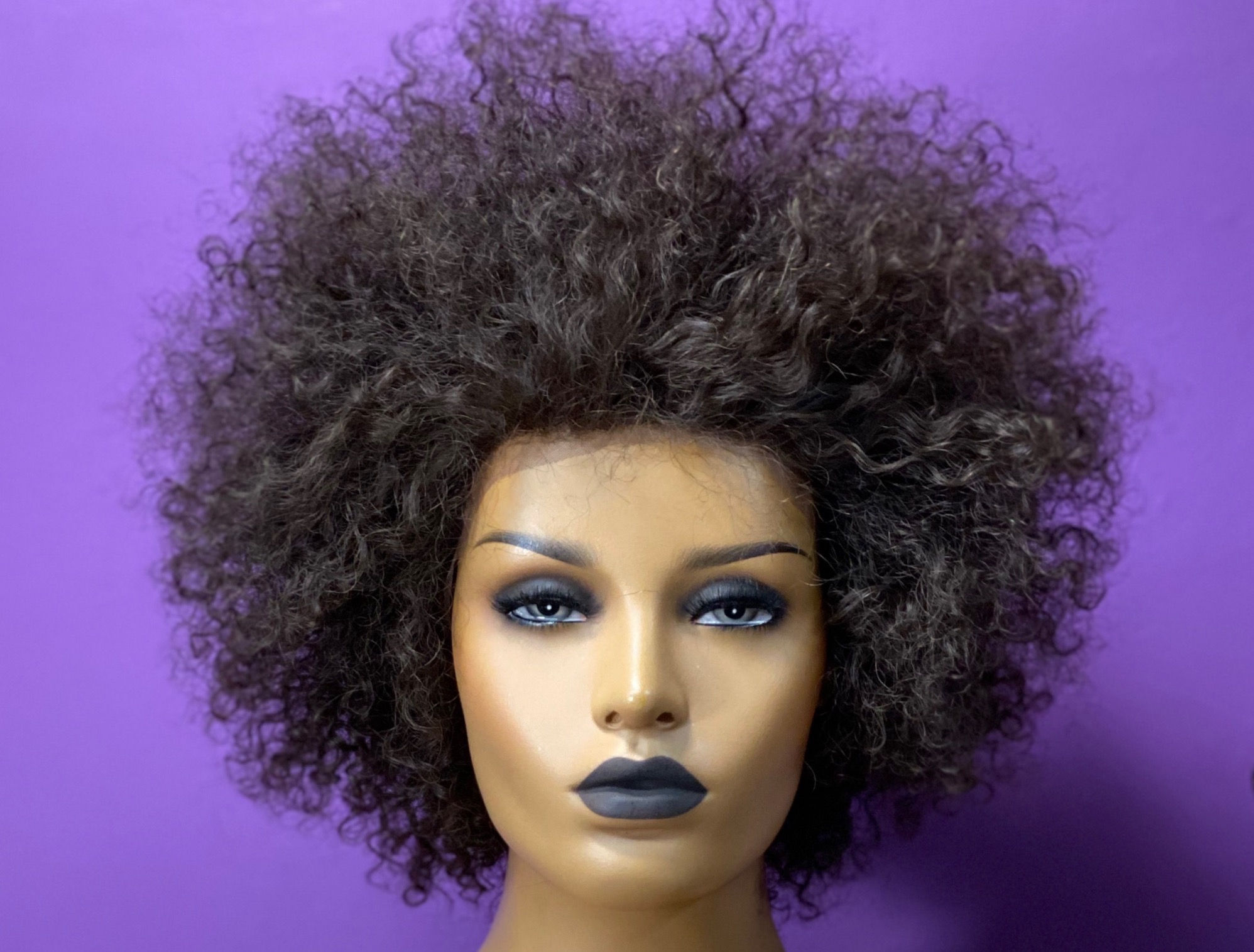 100% Human Hair Kinky Curls Lace Front Wig    ITEM # LW87796