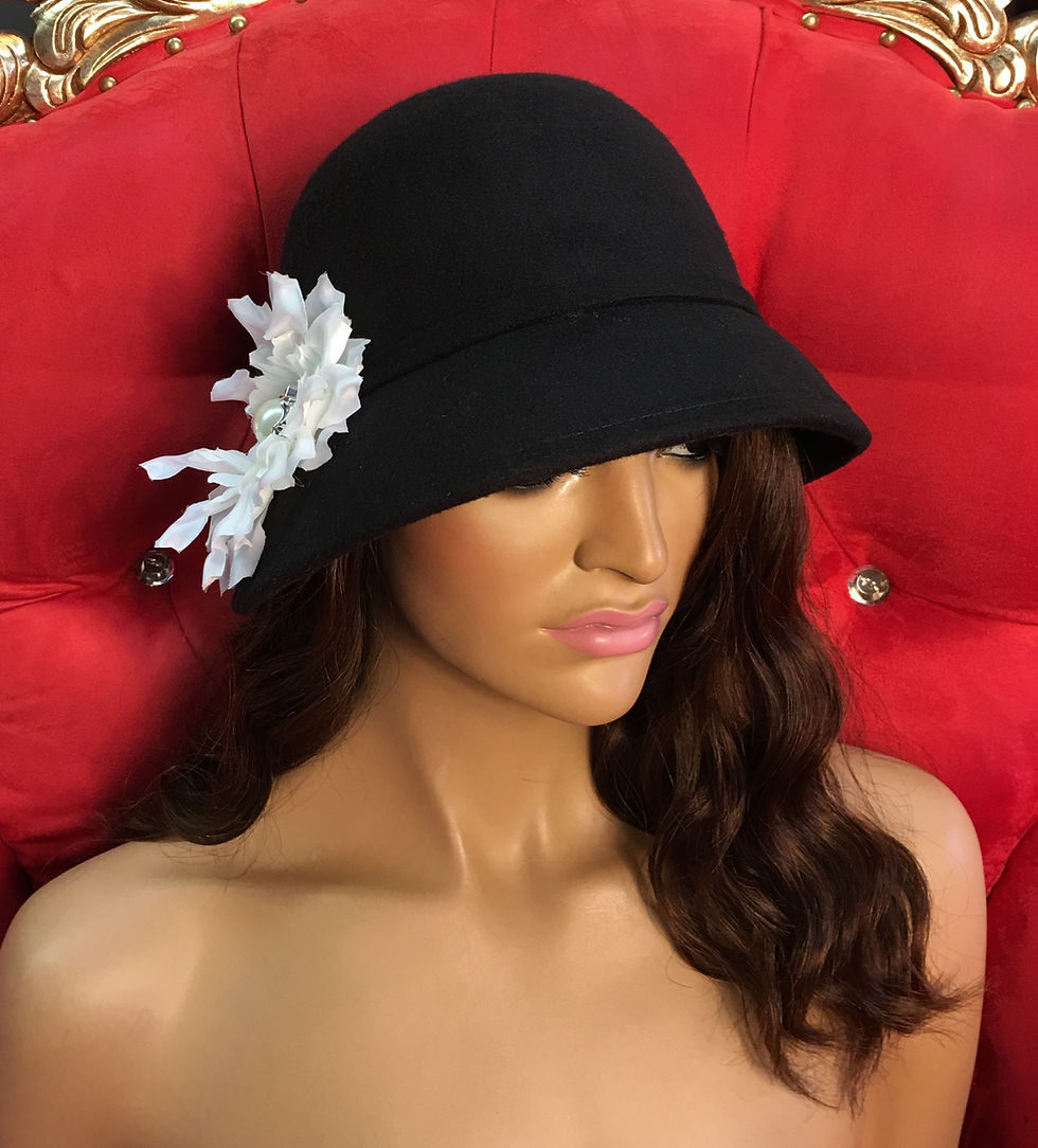 Thumbnail: 14" Ellen Tracy Hat 100% European Human Hair Attached  ITEM # SC376