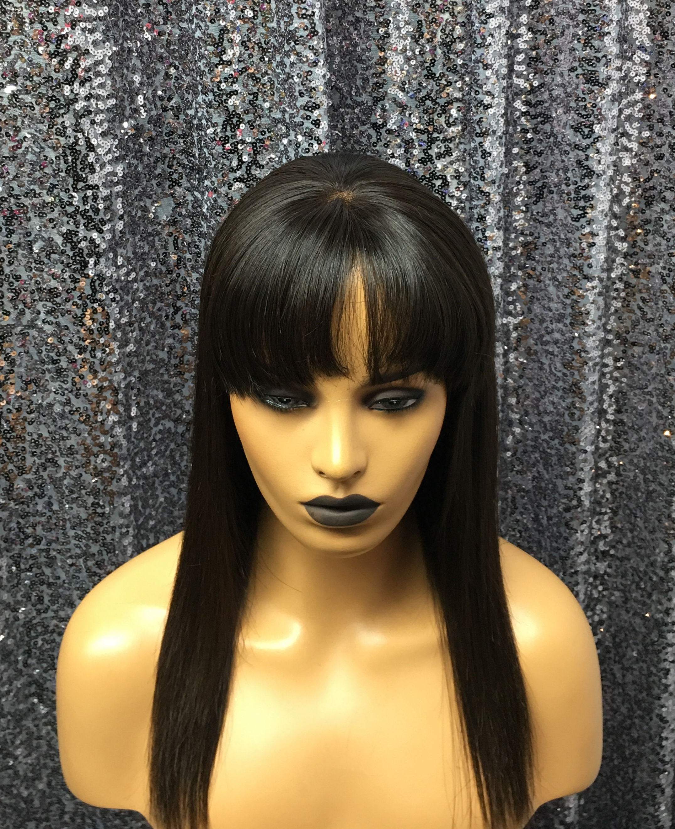 13" 100% Human Hair Lace Frontal Bang Wig    ITEM # LW004