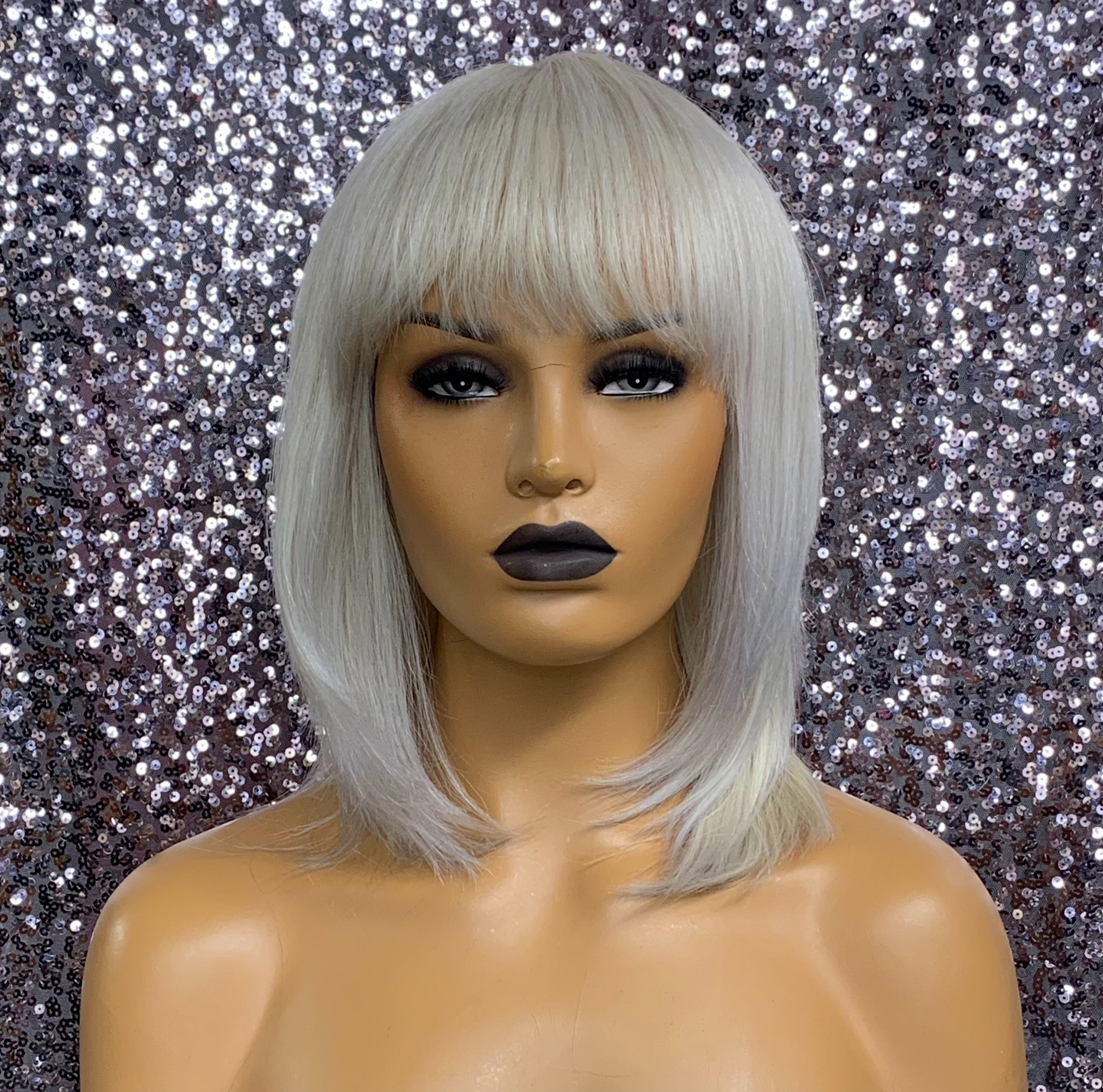 10" 100% Human Hair Classic Cap Wig One Size Adjustable Straps  Color as Shown