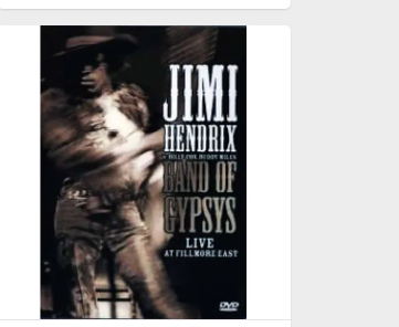 JIMI HENDRIX, BILLY COX, BUDDY MILES - BAND OF GYPSYS LIVE AT FILLMORE EAST DVD
