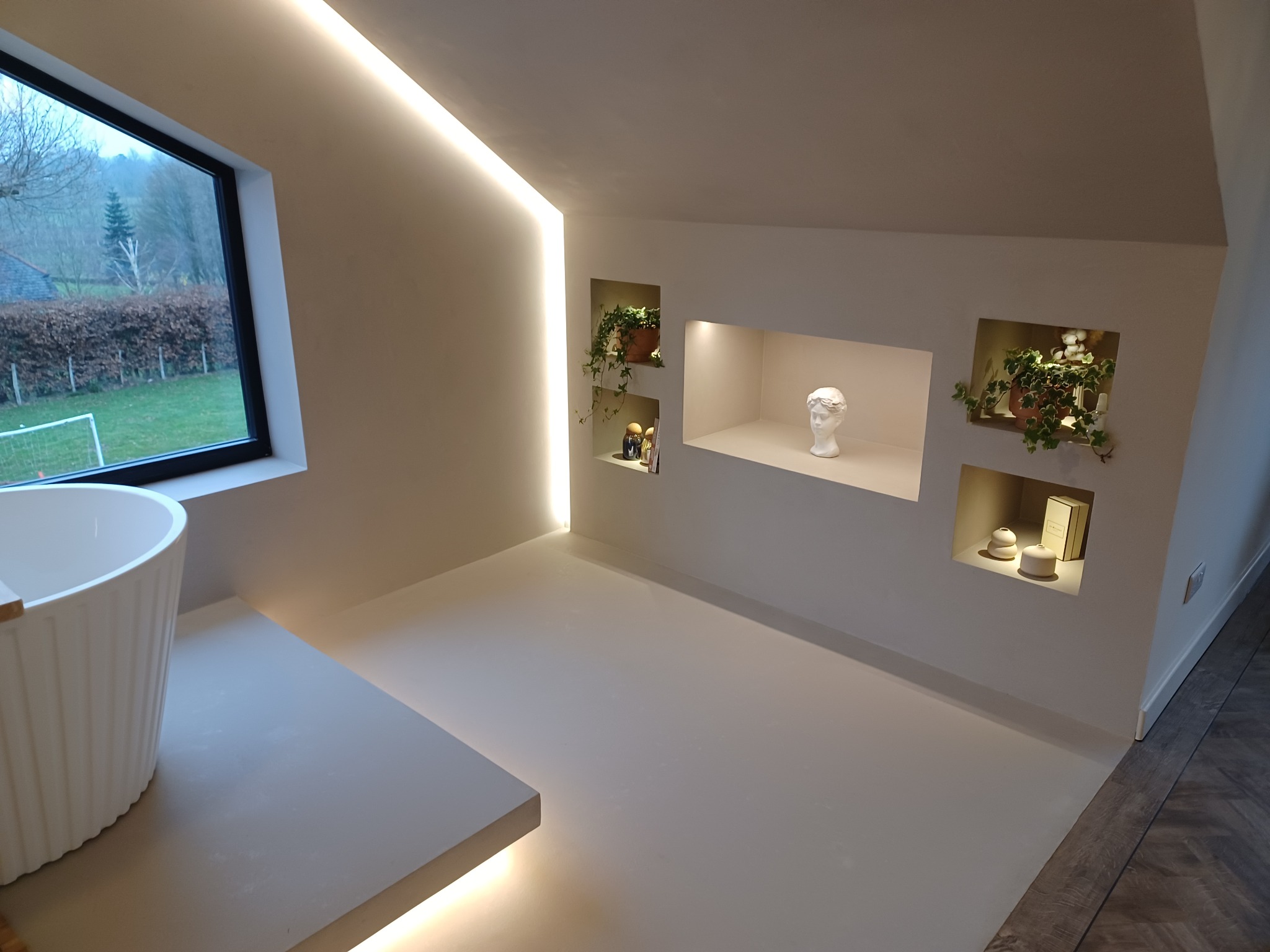 Built-in feature wall after