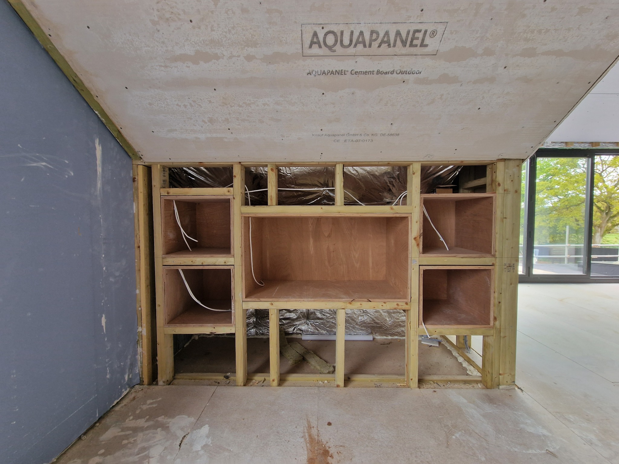 Built-in feature wall before