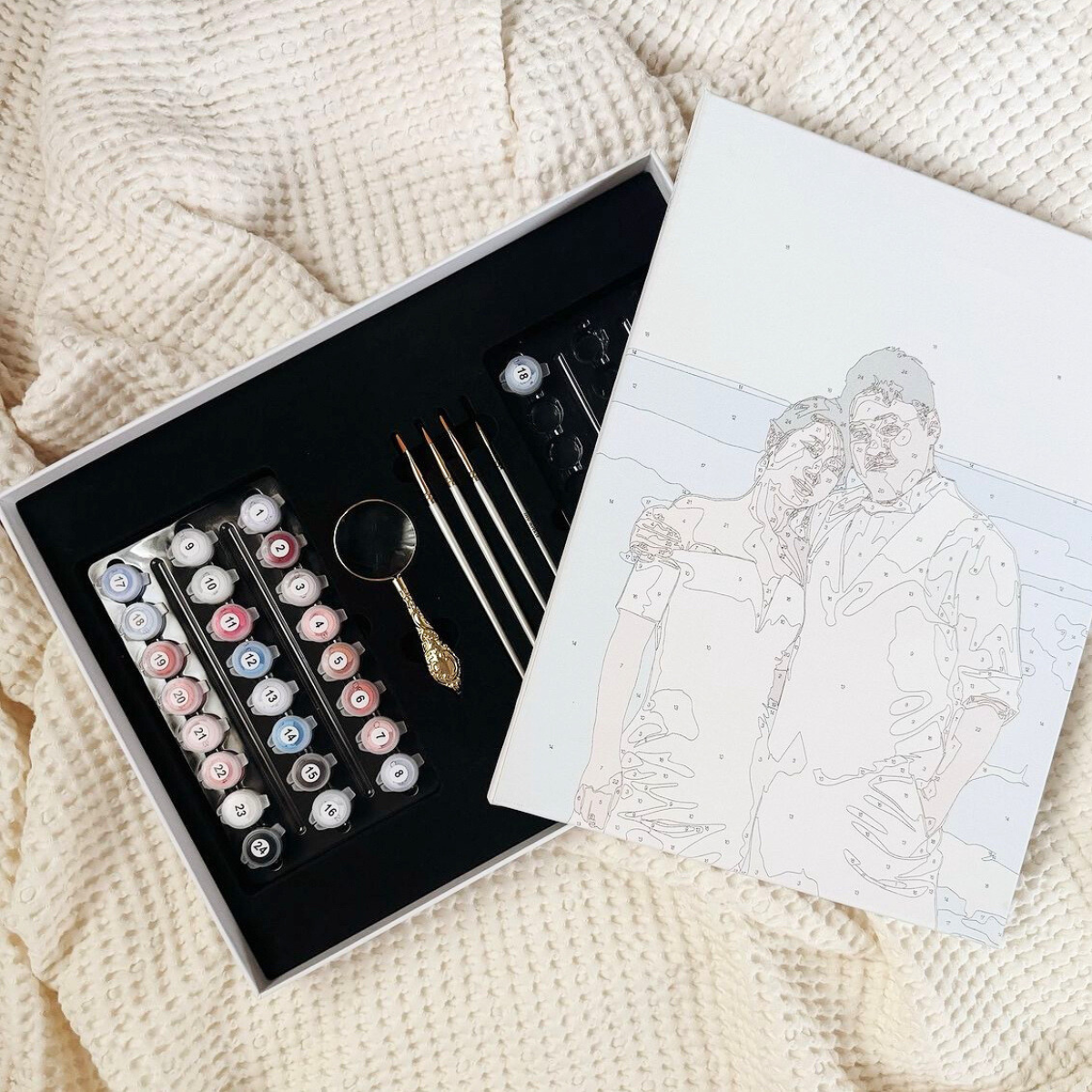 my artkit 絵画体験キット 中身（絵具・筆・キャンバス）