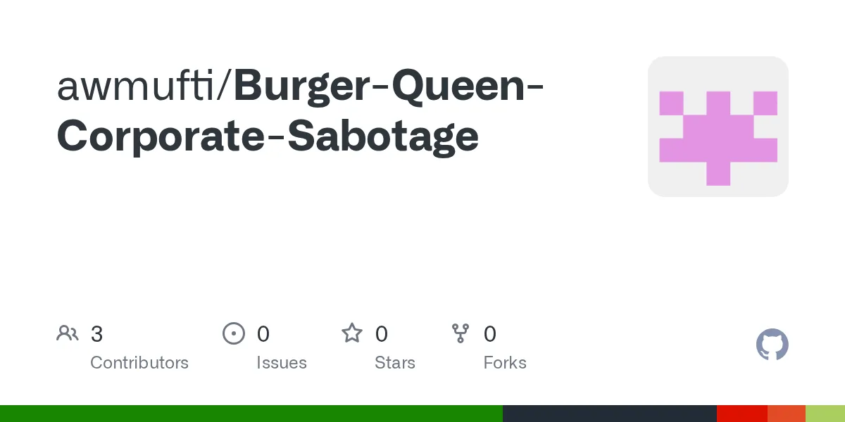 Burger Queen Corporate Sabotage project image by Infinity Loop
