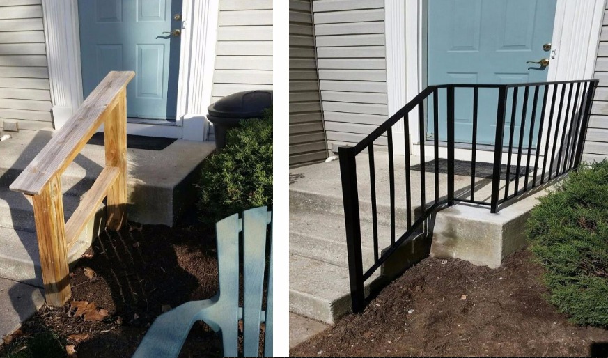 Porch rails (before & after)
