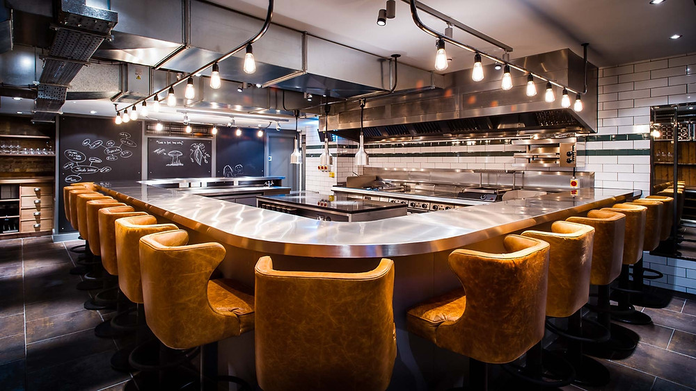 Incredible seating situation at Chef's Table in London an intimate and exclusive tasting menu option