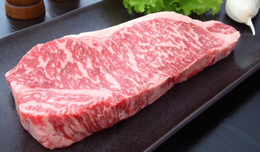 Wagyu kobe beef steak with amazing marbling