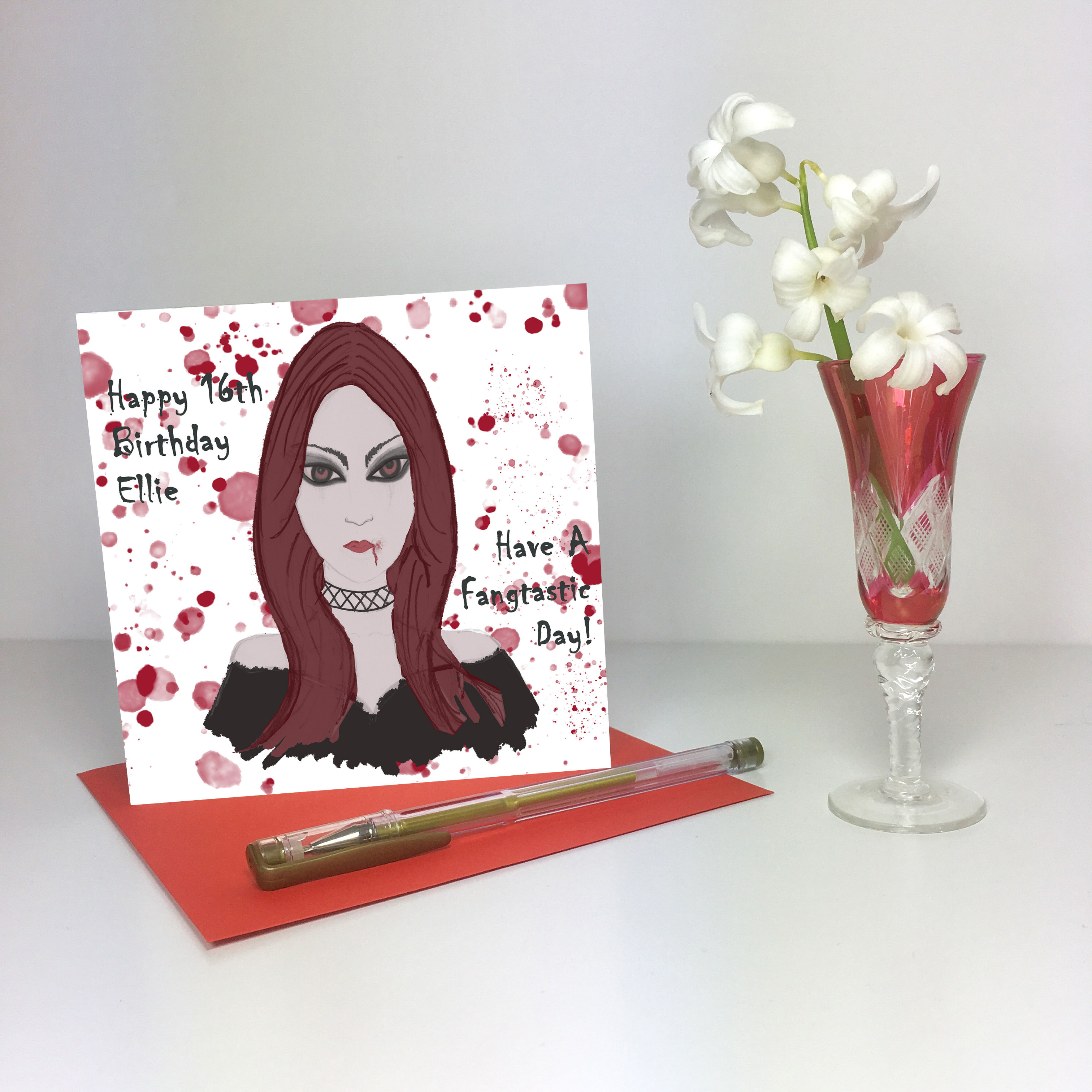 Vampire Personalised Birthday Card