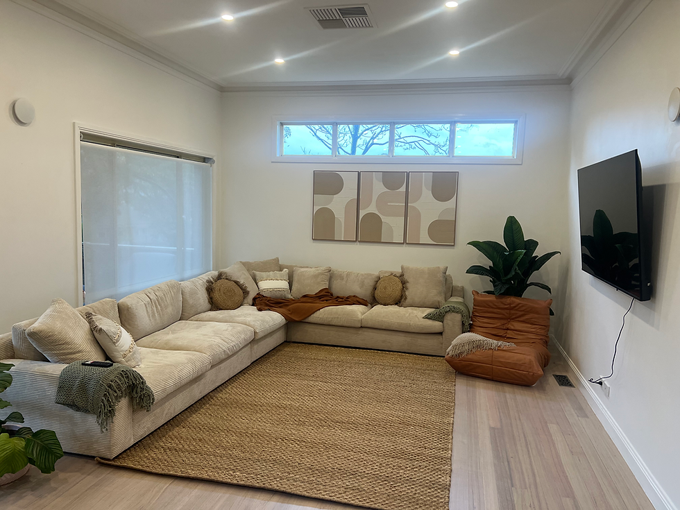 Our cosy lounge room for relaxation at Planet Oasis