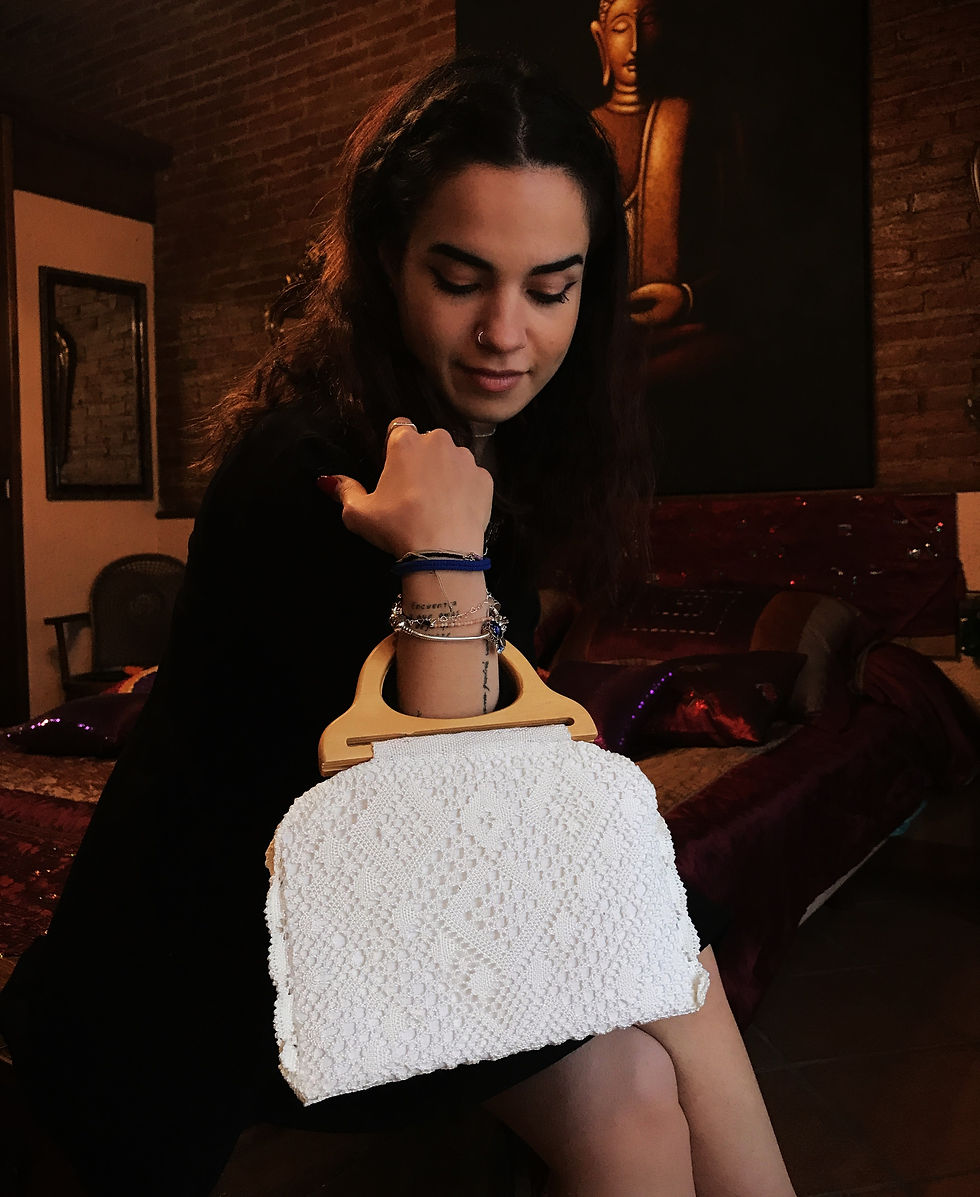 Miniatura: Bolso de encaje de bolillos