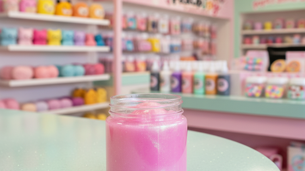 Family-owned gift shop and slime bar interior