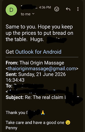 Thai massage with insurance claim
