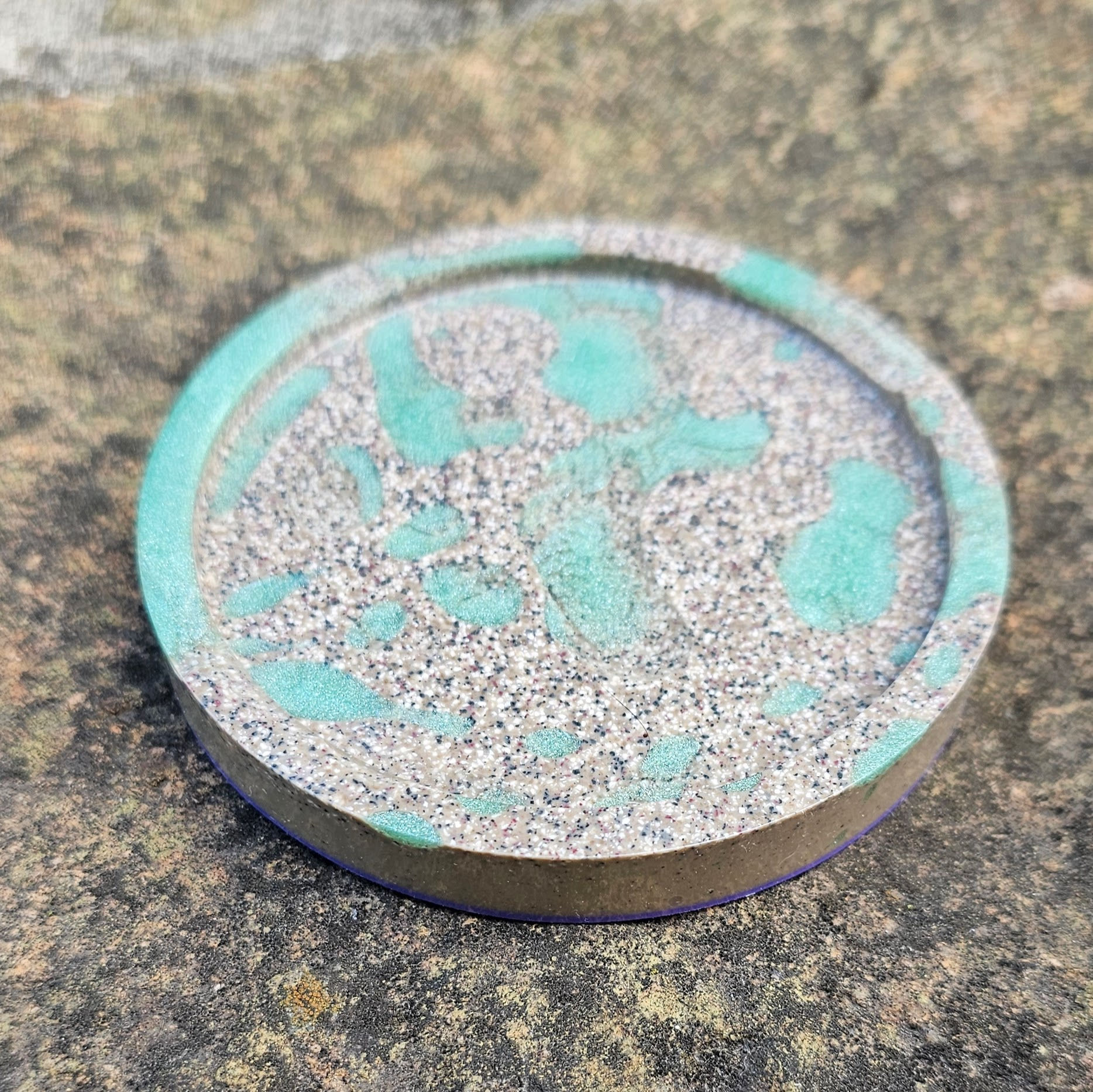 Green, stone & purple small coaster