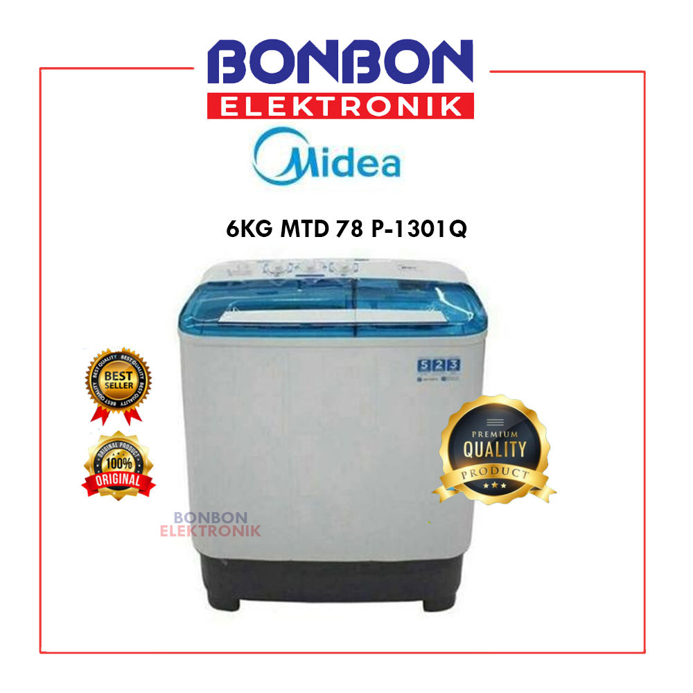 Midea Mesin Cuci 2 Tabung 6KG MTD 78 P-1301Q / MTD78P1301Q