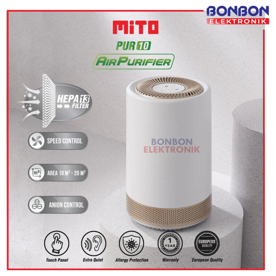 Thumbnail: Mito Air Purifier PUR 10 HEPA13 Filter 20 m² Pembersih Udara Sinar UV