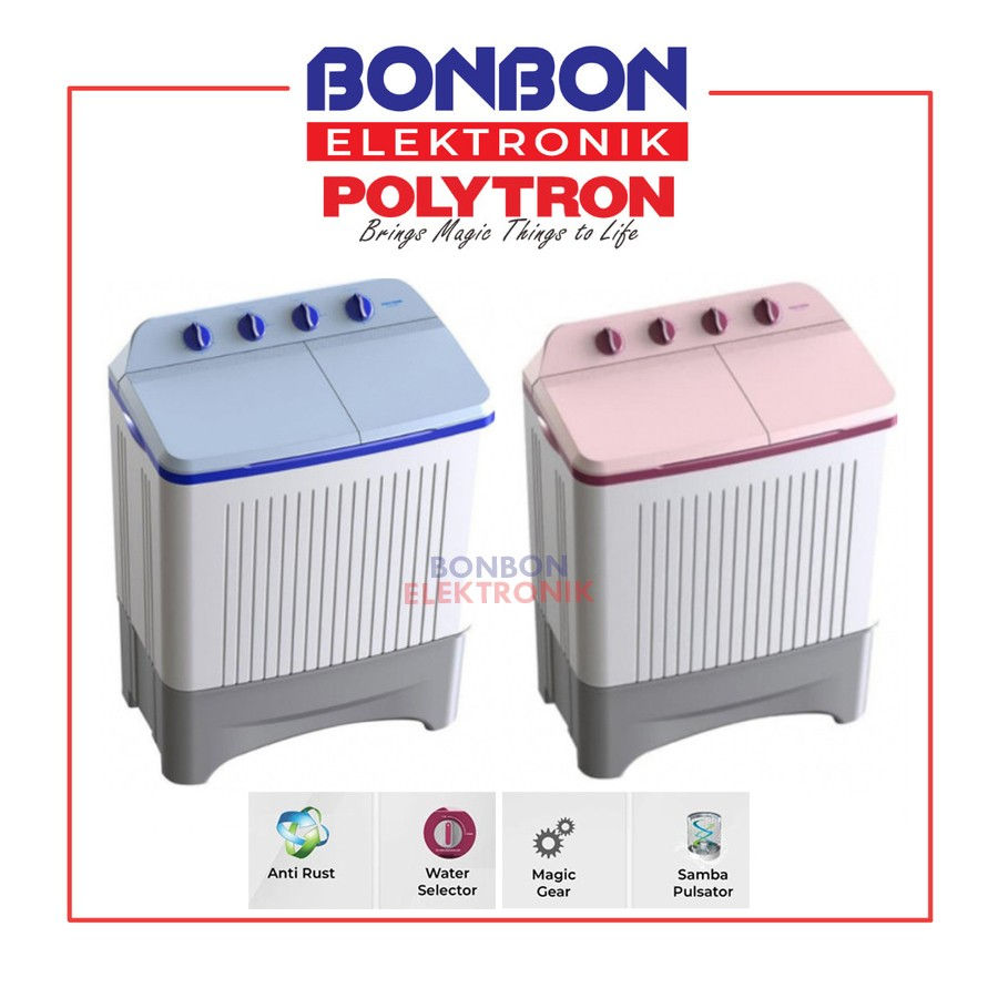 Polytron Mesin Cuci 2 Tabung 8KG PWM 8366 / PWM8366 / PWM 8366 HB / HP