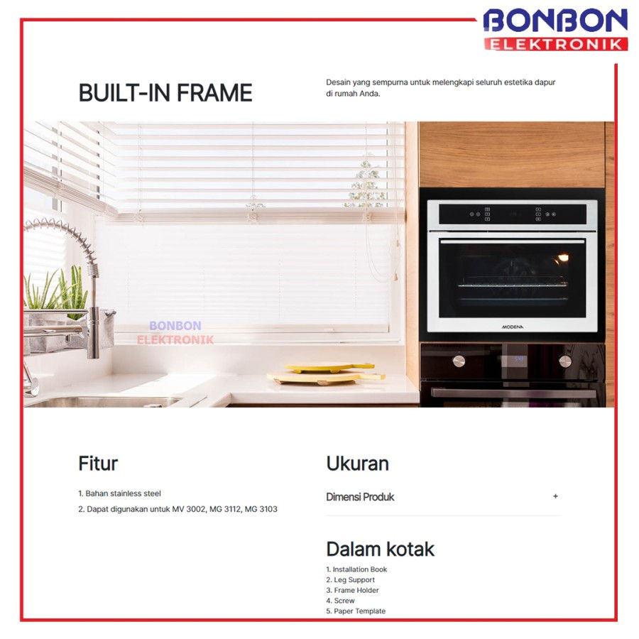 Thumbnail: Modena Built In Frame FM 3000 / FM3000 Frame Microwave Stainless Steel