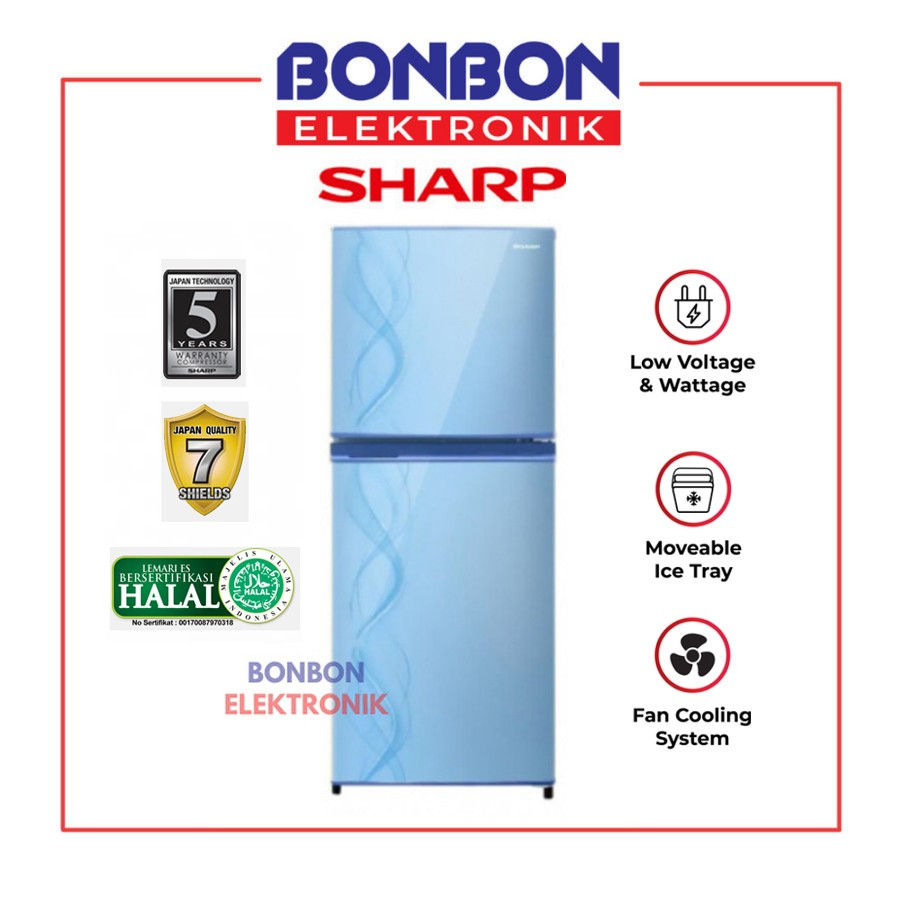 Sharp Kulkas 2 Pintu SJ-237ND-AB / SJ 237 / SJ237 Blue