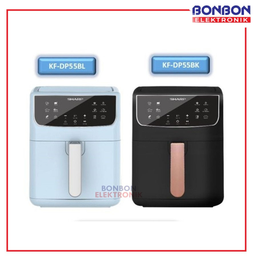 Thumbnail: Sharp Digital Air Fryer 5.5L KF-DP55BK / DP55 BK (Hitam) 5.5 Liter L