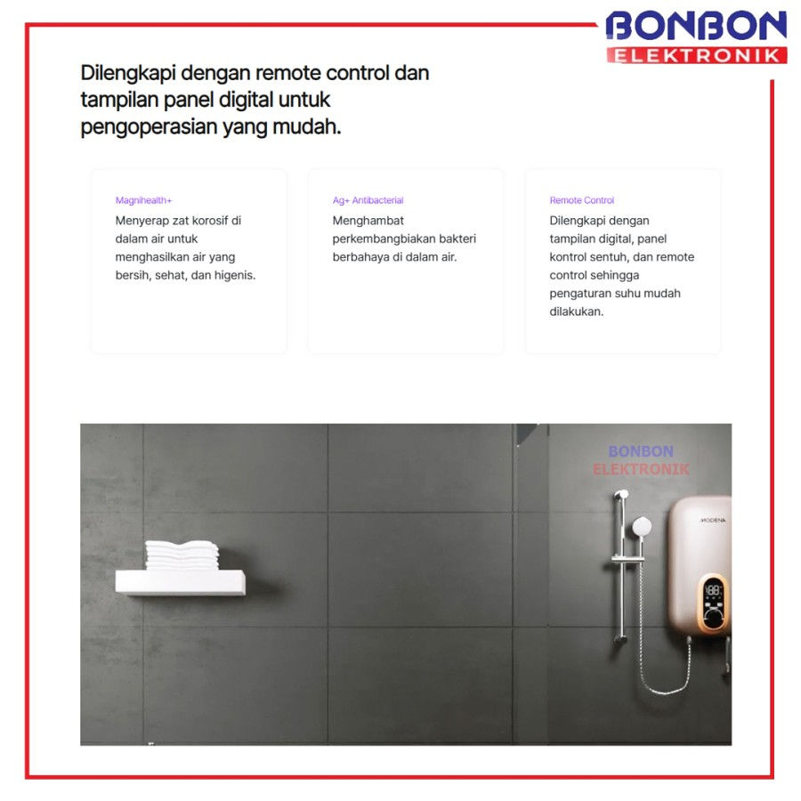 Thumbnail: Modena Water Heater Listrik 15L ES 15DR / ES15DR Pemanas Air