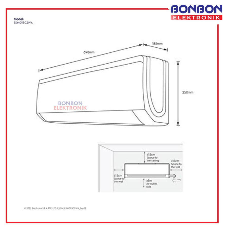 Thumbnail: Electrolux AC 1PK ESM093C2WA UltimateHome / 1 PK ESM 093C2WA
