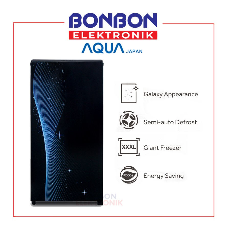 AQUA Kulkas 1 Pintu 145L AQR-D185MSB / AQR D185 / AQRD 185 (MSB)