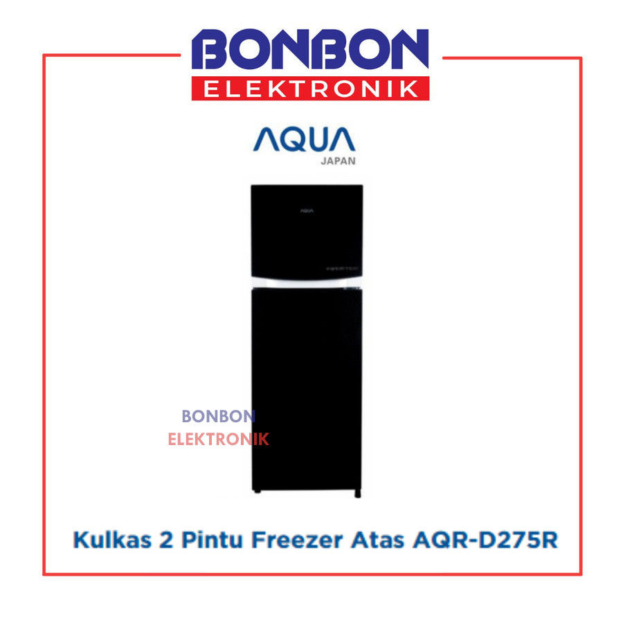 Thumbnail: AQUA Kulkas 2 Pintu AQR-D275 RWBK / AQRD 275 Inverter + Box Asi