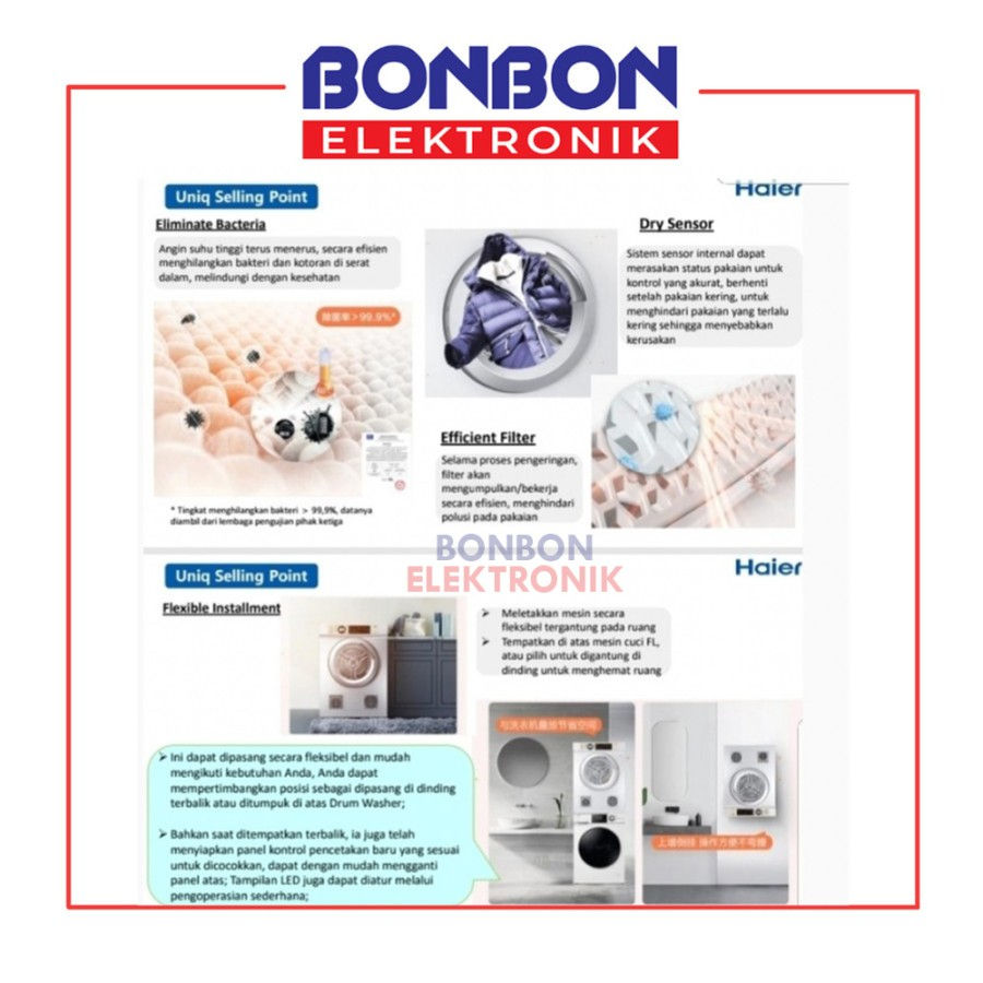 Thumbnail: AQUA Dryer Front Loading 7KG FQV-701E / Mesin Pengering Pakaian 7 KG