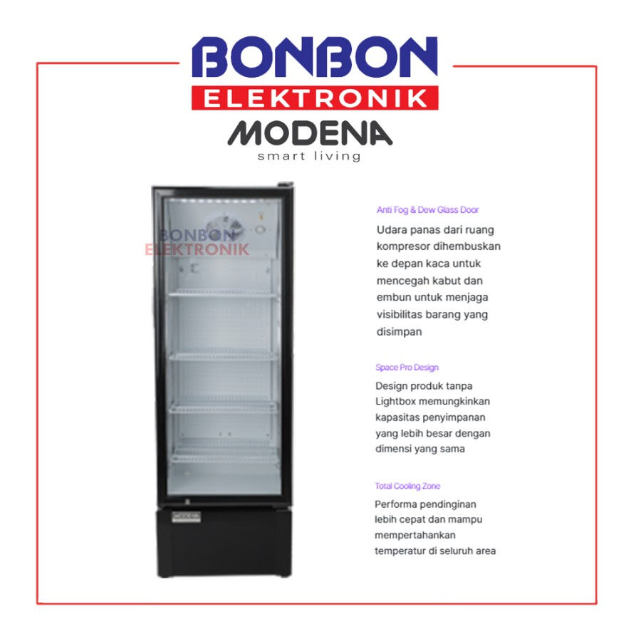 Modena Showcase Cooler 230 Liter SC 1235 / SC1235 Freezer Minuman