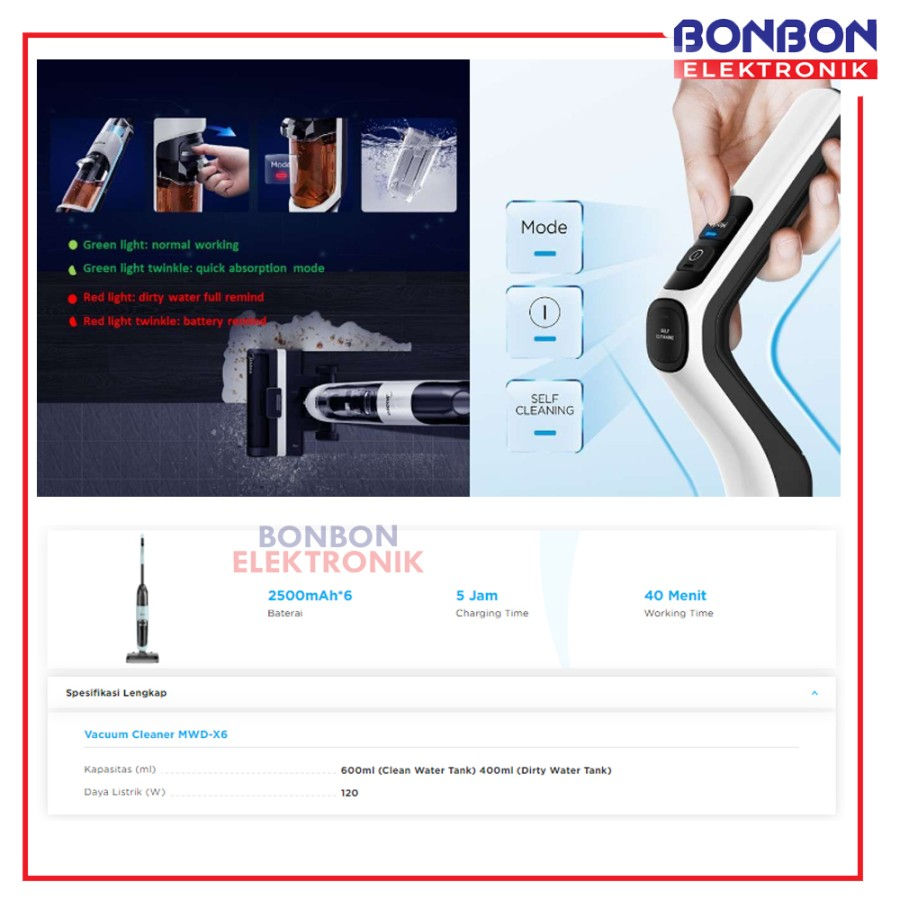 Thumbnail: Midea Vacuum Cleaner Cordless MWD-X6 Deep Clean (VAKUM+PEL)