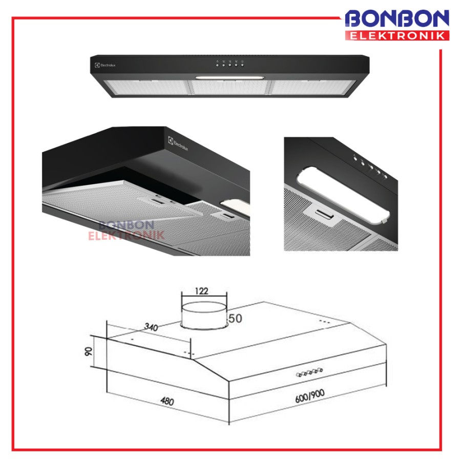 Thumbnail: Electrolux Cooker Hoods ECF9214B / ECF 921 4B / ECF 9214B
