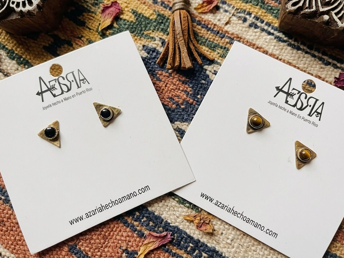 Unique handmade 18k Gold Plated Bud Earrings 