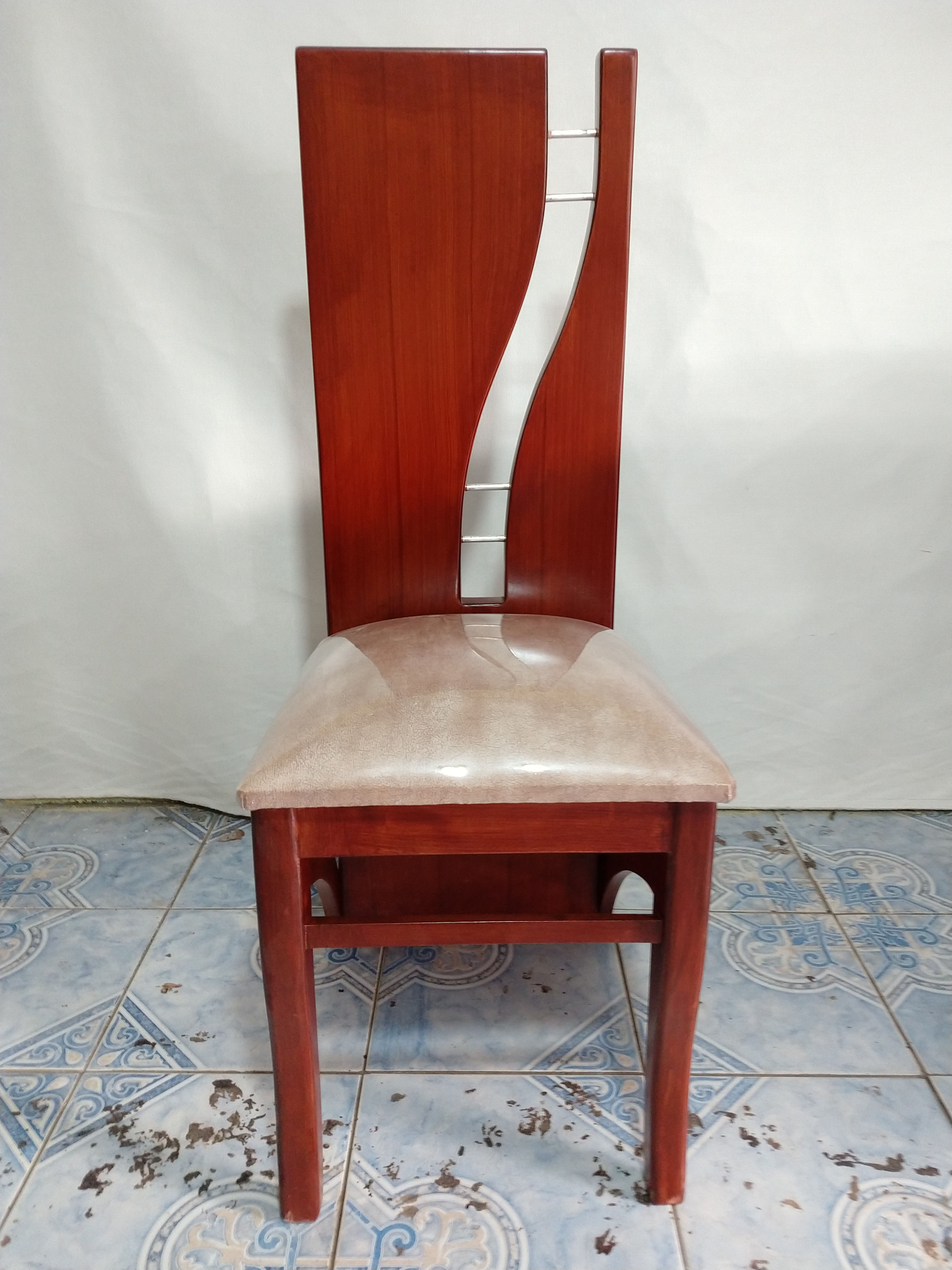 Silla Lineal Para Comedor De Madera