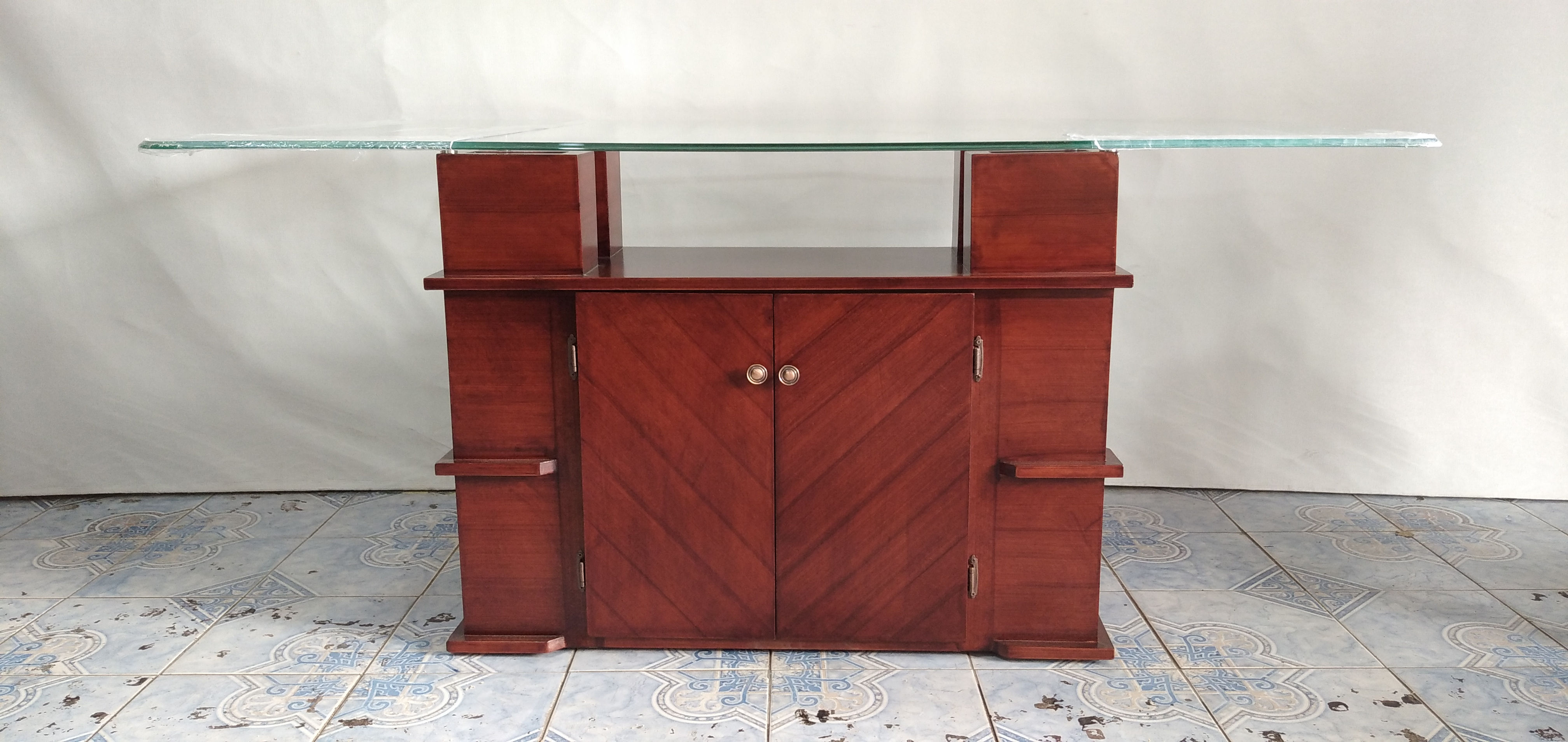 Mesa De Comedor Lineal 6 Puestos. Base + Tablero De Vidrio