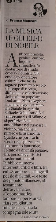 Articolo Corriere della Sera Franco Manz