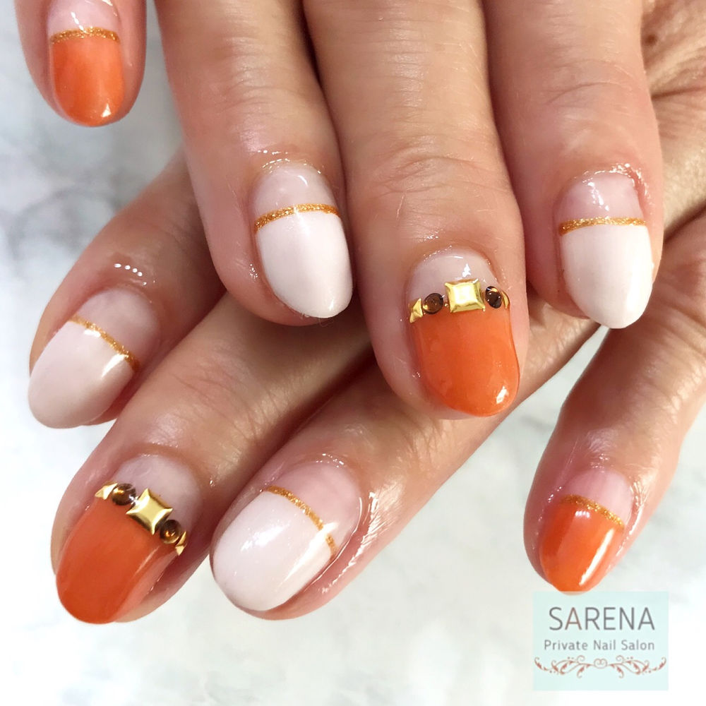 テラコッタ秋ネイル