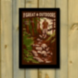 Hike the Trail Retro Camping Outdoors Travel Poster