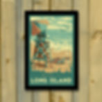 Long Island retro beach art print