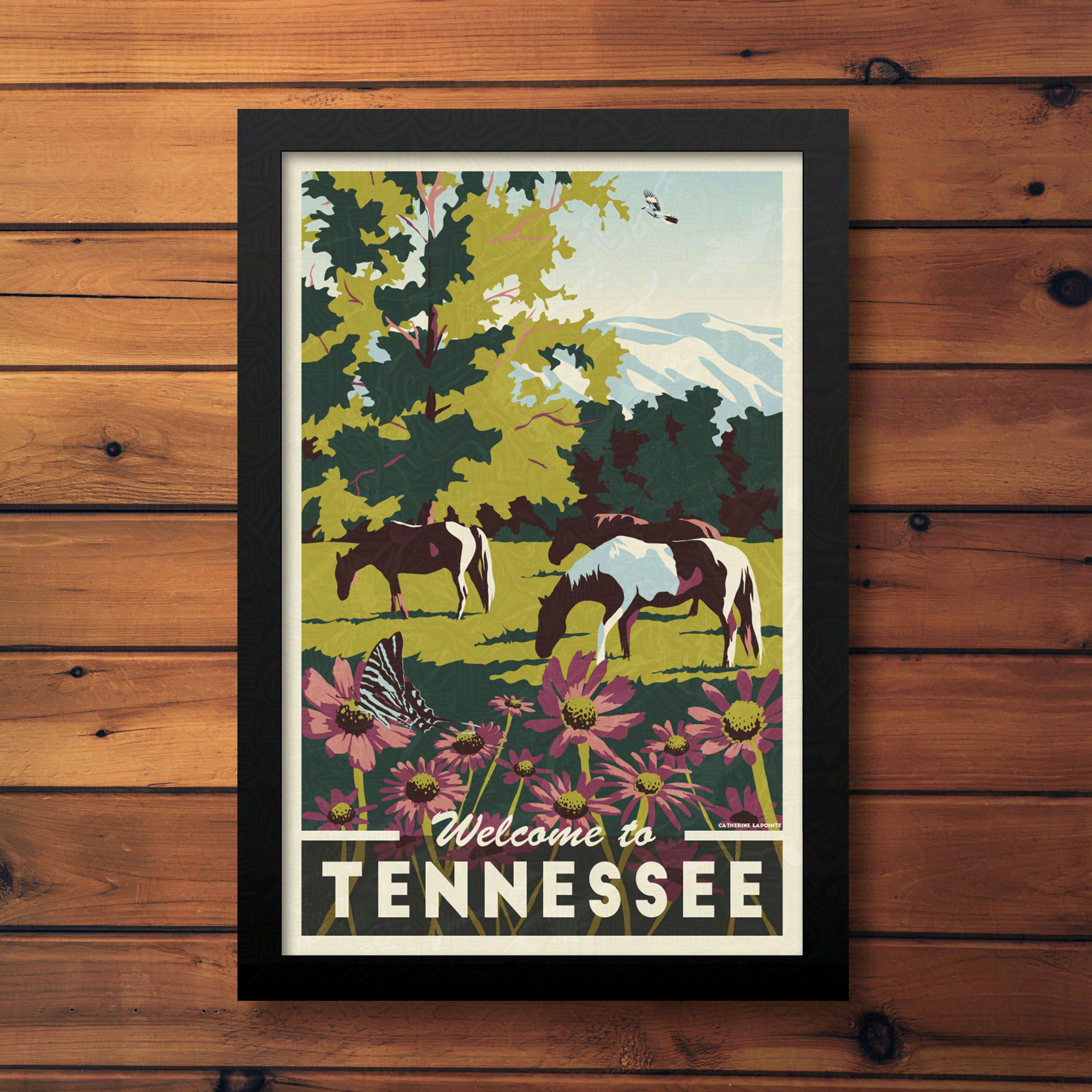 Tennessee Smoky Mountains Retro Travel Poster