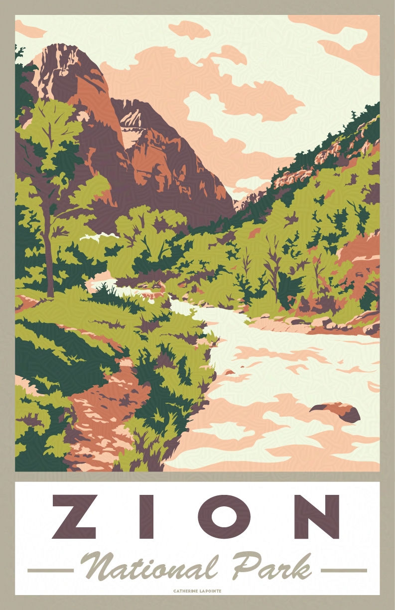 Thumbnail: Zion National Park Retro Utah Travel Poster