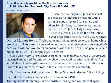 TV Producer Ruben Cruz Runs for District 32 Queens City Council