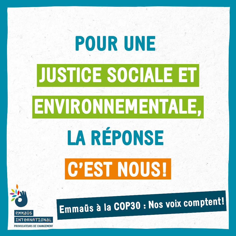 Emmaüs est à la COP30