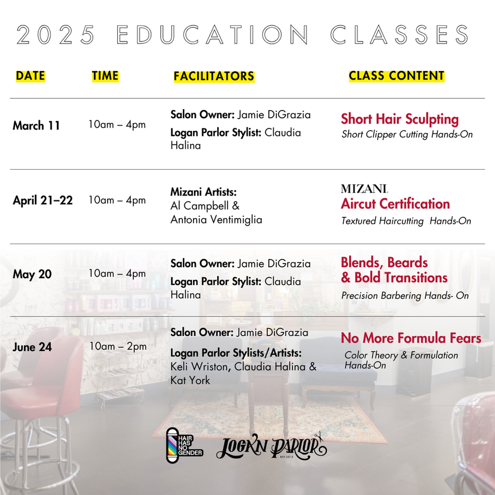 Logan Parlor educational classes social graphic