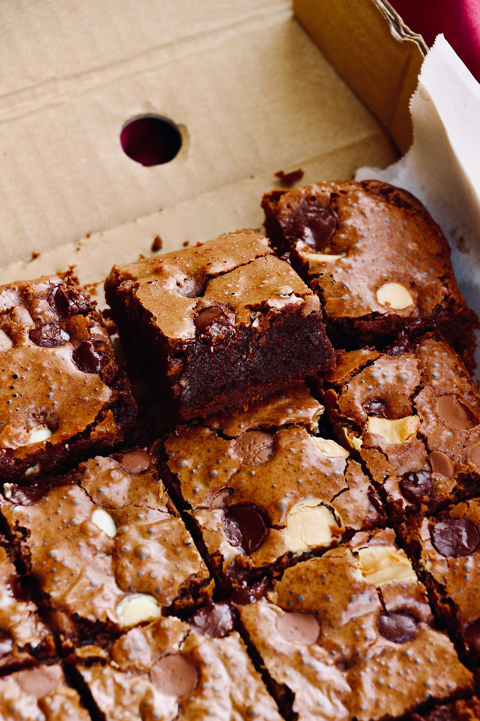 Thumbnail: Triple Chocolate Belgian Dark Choc Fudge Brownies