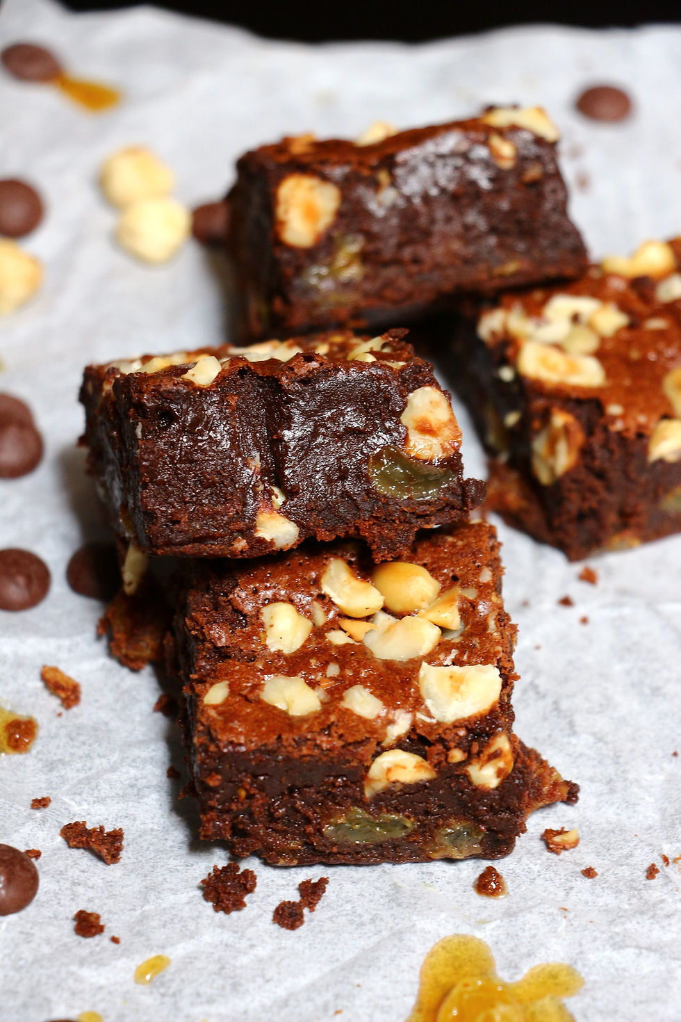 Thumbnail: Hazelnut Rum & Raisin Belgian Dark Chocolate Fudge Brownies
