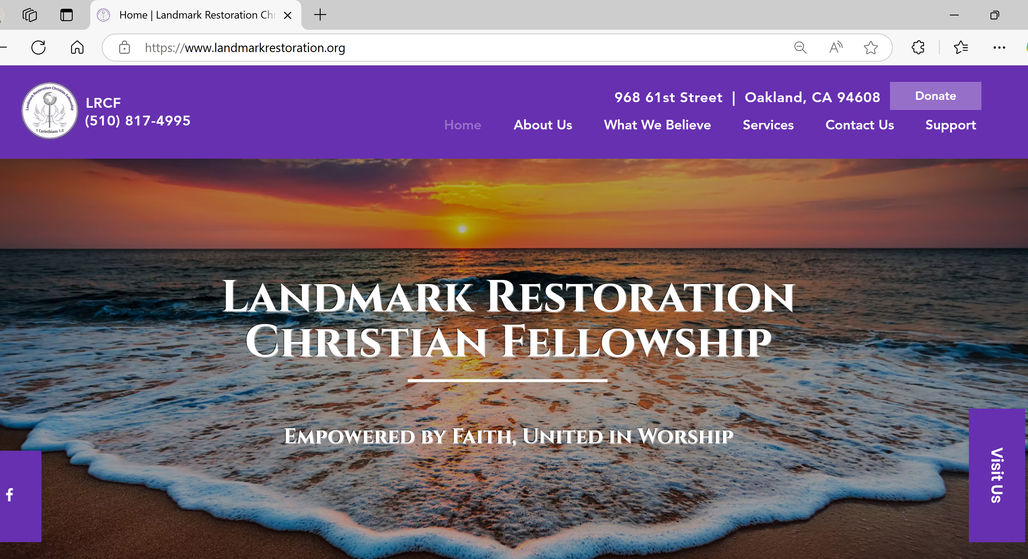 Landmark Restoration Christian Fellowship website