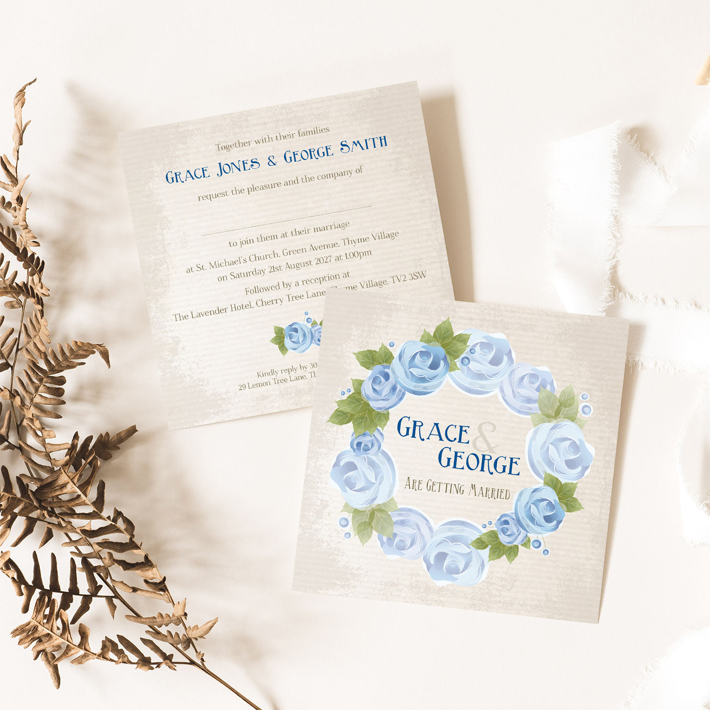 Polly Flat Wedding Invitation