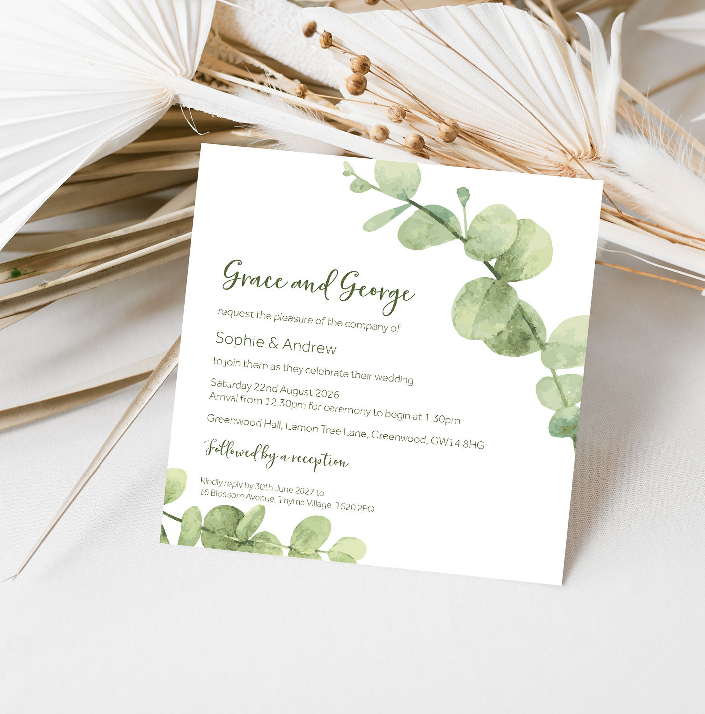 Harriet Flat Wedding Invitation