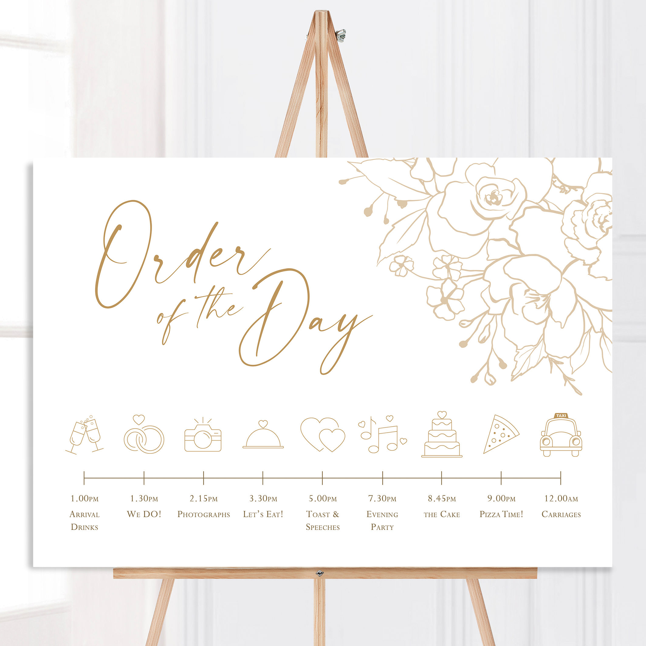Ella Wedding Timeline Sign